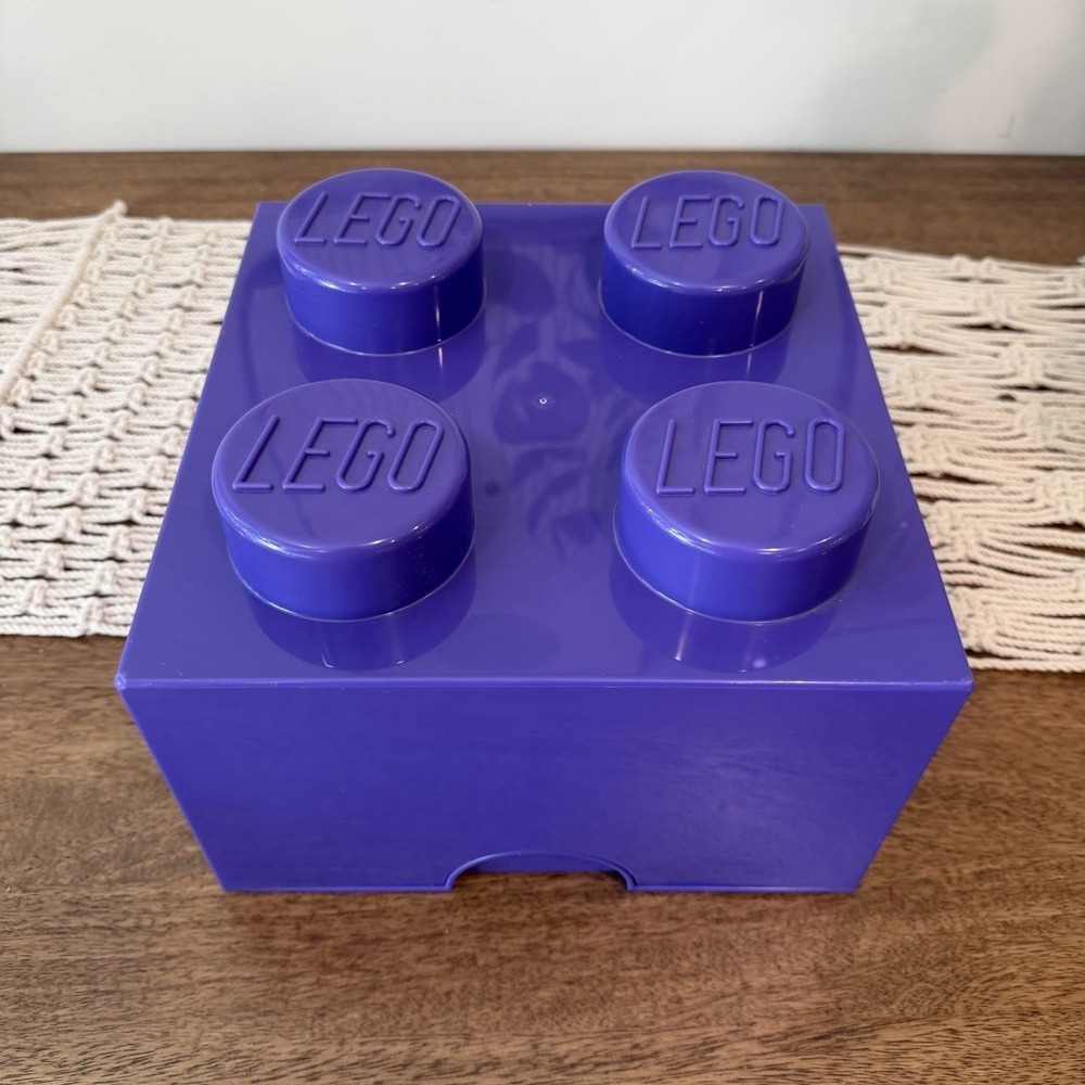 Lego Storage Brick Cube 4 Stud Case Container Gift Box Purple